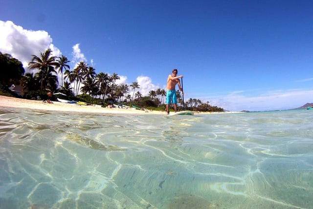 Paddling in Kailua Bay